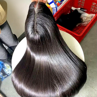 Perruque frontale en dentelle HD 13x6 en cheveux humains, cheveux indiens bruts alignés sur les cuticules, prête à porter sans colle, pour femmes noires