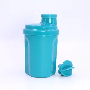 Personalizado Durable Portátil Capacidad 300ml Verde Pp/Pe Mini Protein Shaker Colador Gimnasio Protein Bottle Shaker