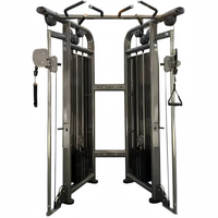 Station d'entraînement multifonctionnelle pour la musculation à domicile, machine Smith avec presse à jambes, rack à squats, crossover à câbles et lat pulldown
