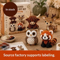 Kit DIY d'animaux 3D perlés transfrontalier, miniatures 25x25x25cm, 14+ couleurs, emballage en boîte