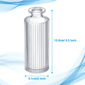 Nouvel arrivage Décoration intérieure moderne Vase à boutons de fleurs en <span class=keywords><strong>verre</strong></span> de couleur ambre, art rayé, pour table - Product Image 3