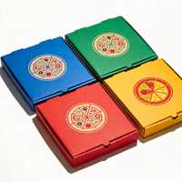 Boîtes à pizza en carton ondulé biodégradables jetables pour la vente en gros, avec logo personnalisé imprimé, imperméables, pour l'emballage de produits alimentaires et la restauration