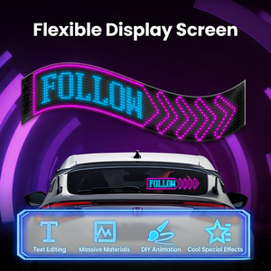 Écran souple LED Bluetooth pour voiture, autocollant adhésif haute définition, affichage LED intelligent flexible avec animation clignotante « Devil » - Product Image 5