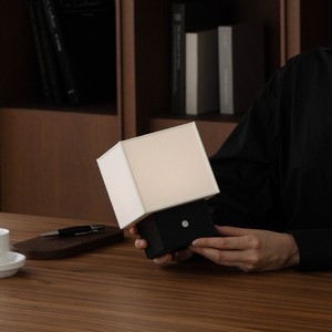 Desk <b>Lamp</b> LED Touch Control Battery Powered White Black Version Home <b>Office</b> Reading Light Geometric Design Portable - Product Image 2