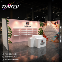 Stand d'exposition modulaire en aluminium 3x6 10x20 pieds pour cosmétiques, système d'affichage portable pour salon professionnel avec conception gratuite