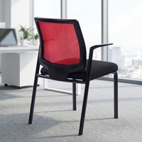 Vente en gros de chaises de bureau ergonomiques modernes accoudoir fixe avec matériau en maille sièges de conférence ventilés sans roues