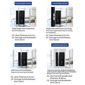 थोक मूल्य कार्यालय ग्लास दरवाजा फिंगरप्रिंट लॉक ऐप नियंत्रण पासवर्ड, कार्ड, वायरलेस स्मार्ट लॉक - Product Image 5