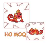 Peluche caméléon rouge mignon à motif feuilles d'automne, sans minimum de commande, cadeau pour enfants