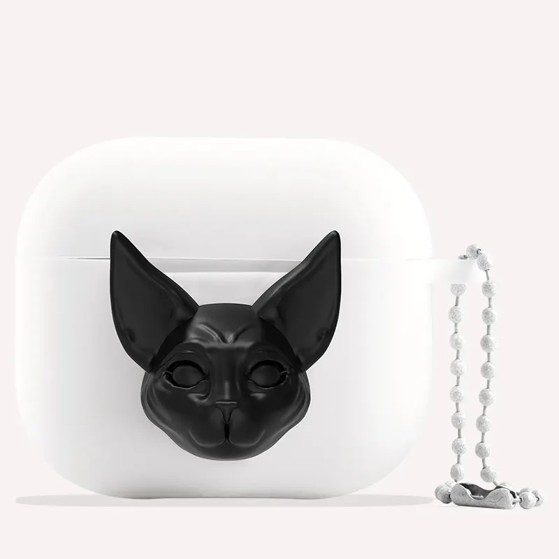 Einzigartiges Designer-Logo 3D Cartoon Niedliche Kopfhörer abdeckung Sphynx Cat Silikon hülle für Airpod Pro 2 3 Gen