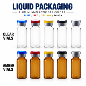 Flacons en verre transparent à faible teneur en borosilicate OEM/ODM avec bouchon en caoutchouc - Product Image 2