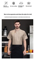 Uniforme de Chef de Manga Corta Premium, Ropa de Trabajo Transpirable para Cocina, Restaurantes, Panaderías, Cantinas y Personal de Cocina China