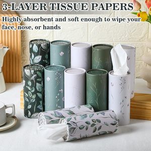 사용자 정의 로고 친환경 버진 나무 펄프 2/3 플라이 문 선물 티슈 홀더 실린더 상자 웨딩 자동차 얼굴 조직 - Product Image 2