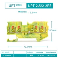UPT-2.5/2  Bloque de terminales de 2.5mm² para cable conector de riel DIN
