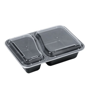 Envases <span class=keywords><strong>de</strong></span> <span class=keywords><strong>Plástico</strong></span> <span class=keywords><strong>Desechables</strong></span> para Comida para Llevar con 2 Compartimentos y Tapas - Product Image 1