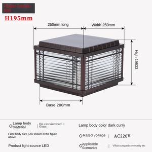 ไฟ LED ประดับสวนแบบ E27ตั้งพื้นกันน้ำได้โคมไฟ IP65ทรงสี่เหลี่ยมสำหรับสนามหญ้ากลางแจ้งวิลล่าและแสงแดด - Product Image 6