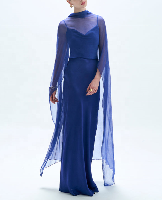 sachin and babi light blue dress Zuhair Murad Embellished Silk Chiffon Gown