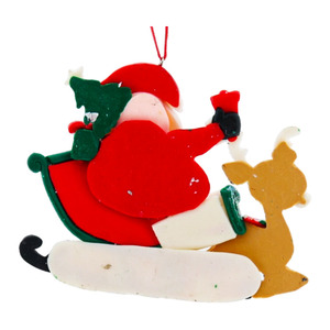 Custom Handmade Glitter Mini <strong>Santa</strong> <strong>Sleigh</strong> With <strong>Reindeer</strong> Christmas Pendant Ornament Xmas Tree Diy Sends Gifts Party Decorations - Product Image 5