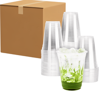 Gobelet jetable en PET écologique de 12 à 20 oz avec couvercle, transparent, pour boissons froides, idéal pour les fêtes, personnalisable avec logo, prix usine