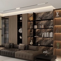 Vitrine de bibliothèque moderne de luxe en bois avec étagères multifonctionnelles à niveaux pour la décoration intérieure de bibliothèque