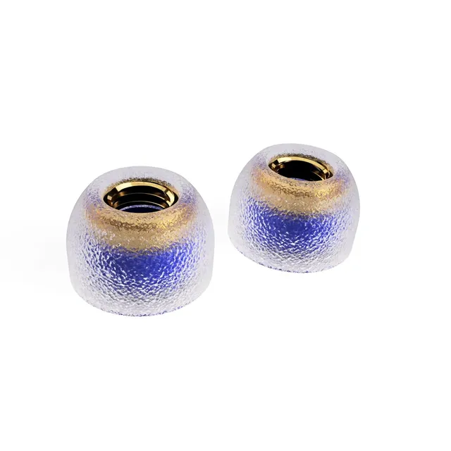 TANGZU Tang Sancai Noble Wide Bore Liquid Silicone Hybrid Ear Tips Brass Edition 3-Pair Set Replacement Earbuds Caps for In-Ear