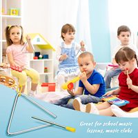Stainless Steel Triangle Percussion Instrument 6 Inch for Professional Music Kids