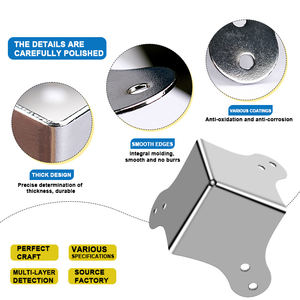 מקרה טיסה חלקי חומרה פינת מגן קיר בסגנון מתכת דקורטיבי פינתית מגן משולש מחזקת סוגריים - Product Image 2