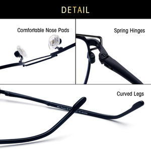 Nouvelle monture de lunettes minimaliste en métal, rectangulaire, à monture intégrale, anti-lumière bleue, modèle 5124, unisexe, adulte - Product Image 4