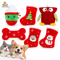 Jouet à mâcher en peluche pour chien en forme d'os de Noël, couineur avec tissu double couche épaissi, doux et durable pour un jeu interactif
