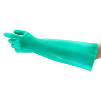 Gants en caoutchouc résistants aux produits chimiques verts pour le nettoyage industriel, protection contre les acides et les alcalis, gants de sécurité robustes