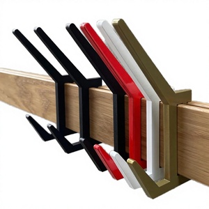 Porte-manteau mural moderne minimaliste en forme de Z, robuste, en aluminium, à fixer sur la porte, pour vêtements, manteaux, serviettes, unité simple - Product Image 3