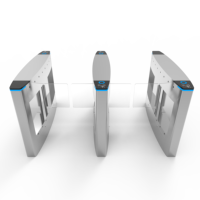 Portillon pivotant à barrière en acier inoxydable 304 avec moteur sans balais, contrôle d'accès biométrique RFID et code QR anti-collision pour bureau