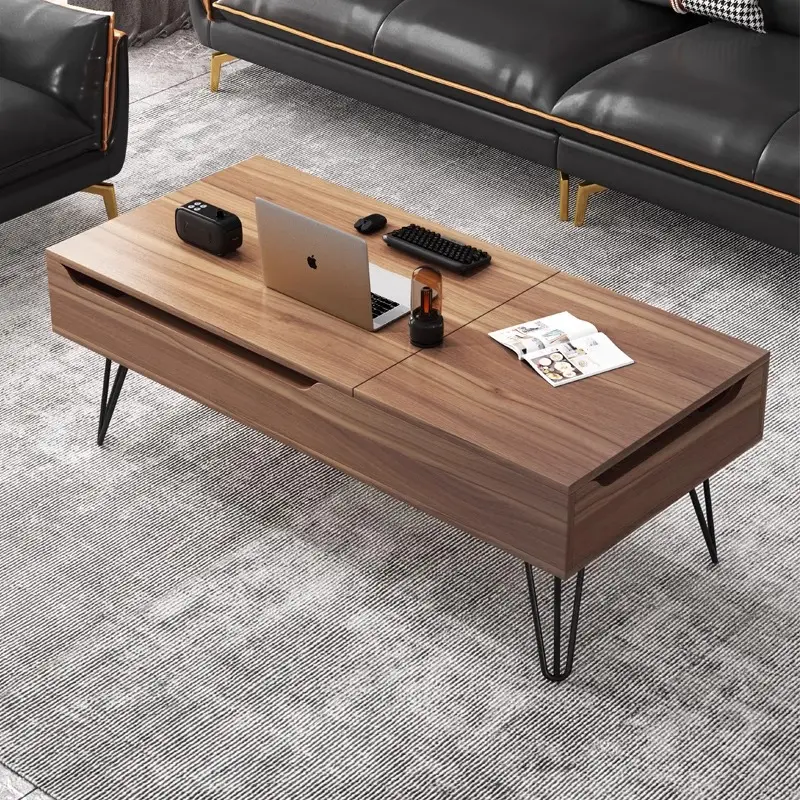 A mesa de centro de madeira moderna para sala de estar, mesa de elevador branca, móveis mais vendidos