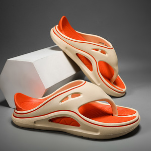 Thick Sole EVA <b>Flip</b> <b>Flops</b> <b>Orange</b> White Men's Summer Beach Shoes Comfortable Slip On Adult Size 39 40 41 42 43 44 - Product Image 1
