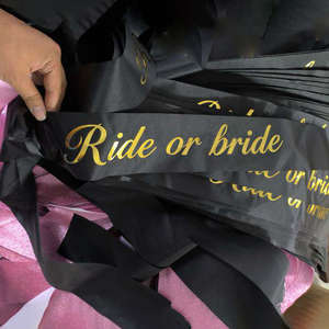 HOOJOKER Stampa in lamina d'oro a forma di cervo natalizio 160*9.5cm per Sfilata di Natale, Laurea, Ballo di fine anno, Festa, con scritta 'Ride Bride Last Ones Standing Bride Groom Be' - Product Image 6