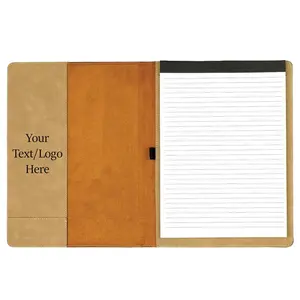 Wholesale Travel Custom A5 Business Notebook Organizer Padfolio Laserable Engraved Blank PU Leather Portfolio Folder For Women