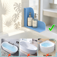 Lot de 2 protections anti-éclaboussures en silicone pour douche, sans adhésif, bloqueur d'eau pour baignoire avec ventouses pour coin de salle de bain