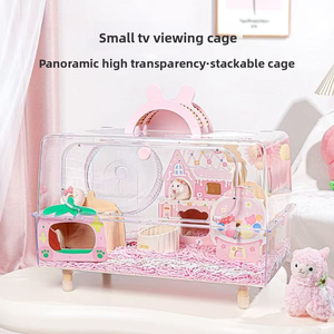 <span class=keywords><strong>Cage</strong></span> à <span class=keywords><strong>hamster</strong></span> en acrylique transparent, style « <span class=keywords><strong>Mini</strong></span> TV », villa de luxe, spacieuse et élégante pour les hamsters syriens - Product Image 4