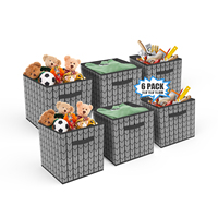 Ventes entières Cubes de rangement décoratifs pliables en tissu Boîte de rangement pliable de grande capacité avec poignée