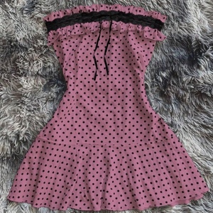 Vestido Corto de Tirantes con Encaje y Parches, Estampado de Puntos, Ajustado a la Cintura, <span class=keywords><strong>Estilo</strong></span> Dulce y Delgado para Mujer - Product Image 4