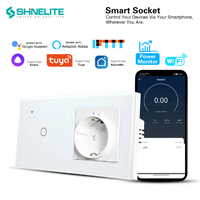 Interrupteur intelligent WiFi standard UE 1 voie avec prise murale USB WiFi, contrôle à distance par application Tuya, minuterie, prise de courant