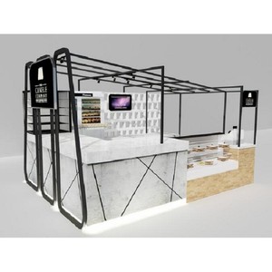 Design di Piccola Caffetteria, Allestimento Interno di Negozio di Caffè, Espositore di Alta Qualità per Caffetteria - Product Image 3