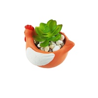 Pot de fleurs en ciment en forme de poule, design classique, mignon et durable, idéal pour les plantes succulentes, pour la maison et le jardin, idée cadeau