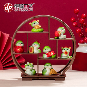ตุ๊กตางูขนาดเล็กเรซิ่นตกแต่งปีใหม่จีนชุดเครื่องประดับตั้งโต๊ะ - Product Image 4