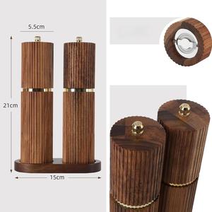 <span class=keywords><strong>Moulin</strong></span> à épices manuel Beeman en bois massif écologique, ensemble <span class=keywords><strong>moulin</strong></span> à sel et <span class=keywords><strong>poivre</strong></span> rechargeable avec cœurs en céramique/acier, réglage de la grosseur, noir - Product Image 4