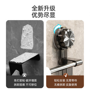 Suction Cup Towel Rack Double Rod 3.9Cm Spacing Adjustable Bathroom Storage Rack - Product Image 5