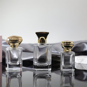 Nuova bottiglia di profumo di <span class=keywords><strong>vetro</strong></span> trasparente quadrato crema per il viso 30ml 50ml capacità 100ml glossatura superficie <span class=keywords><strong>pellicola</strong></span> di tenuta - Product Image 2