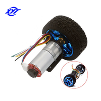 XYT JGA25-370 encodeur 25mm 6v 12v 24v Robot voiture 13 pièces Kit ensemble 65mm pneu roue moteur à engrenages cc avec encodeur pour châssis de voiture intelligente