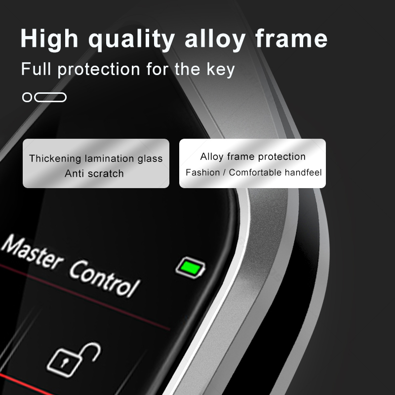 Aramox Auto Modificatie Smart Lcd Autosleutel Keyless Entry En Afstandsbediening Voor One-Button Start Model M-One Zwart Zwart (Rood