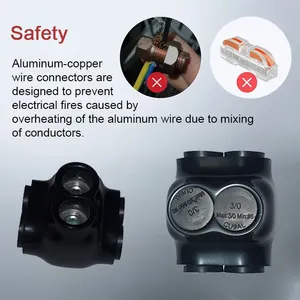 Conectores de cable aislados Conector de empalme múltiple Energía eléctrica de entrada dual Conectores de cable negro