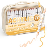 Marqueur Acrylique Permanent Double Pointe 72 Couleurs pour Graffiti et Art – Pointe Pinceau et Pointe Fine